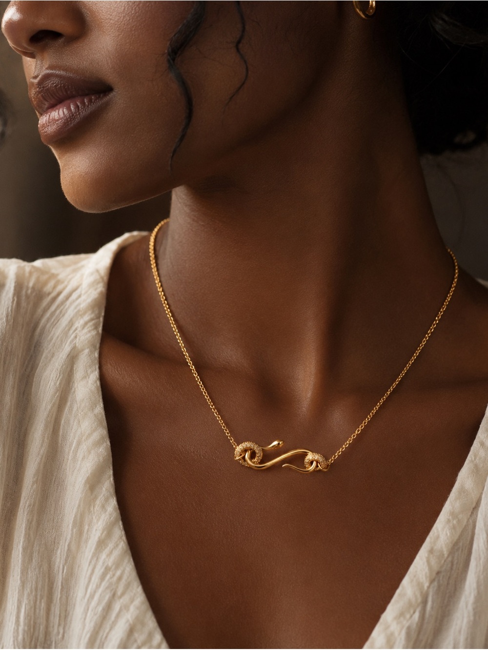 Serpenti Snake Knot Pendant Necklace